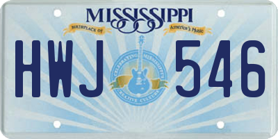 MS license plate HWJ546