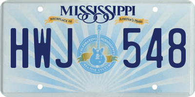 MS license plate HWJ548