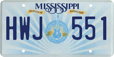 MS license plate HWJ551