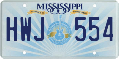 MS license plate HWJ554