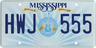 MS license plate HWJ555