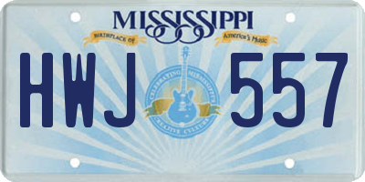MS license plate HWJ557