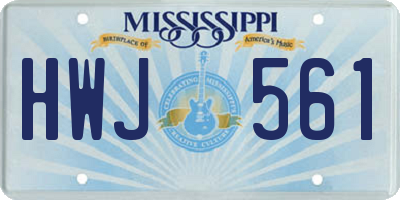 MS license plate HWJ561