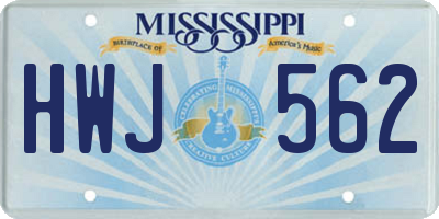 MS license plate HWJ562