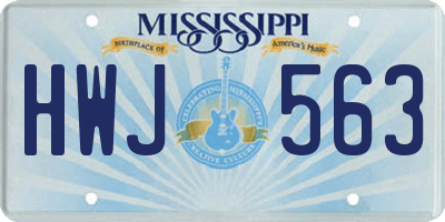 MS license plate HWJ563