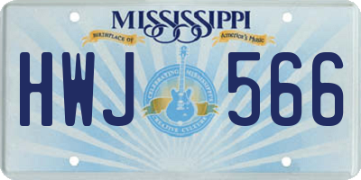 MS license plate HWJ566
