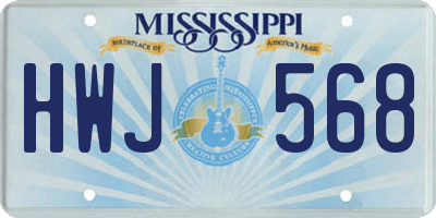 MS license plate HWJ568