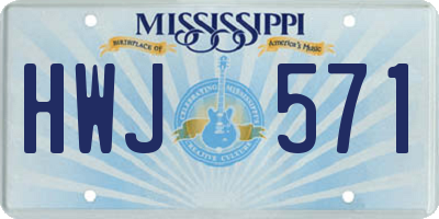 MS license plate HWJ571