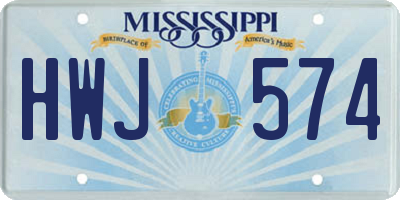 MS license plate HWJ574