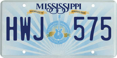 MS license plate HWJ575