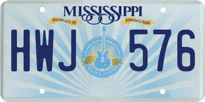 MS license plate HWJ576