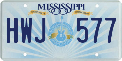 MS license plate HWJ577