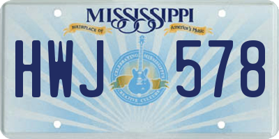 MS license plate HWJ578