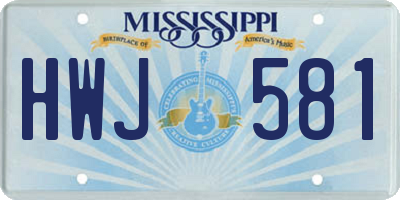 MS license plate HWJ581