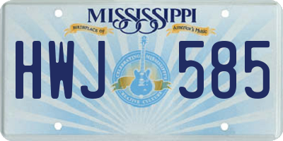 MS license plate HWJ585