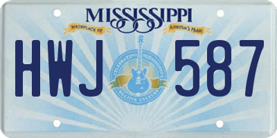 MS license plate HWJ587