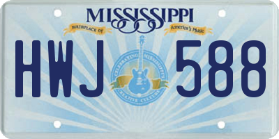 MS license plate HWJ588