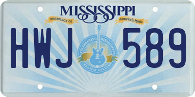 MS license plate HWJ589