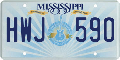 MS license plate HWJ590