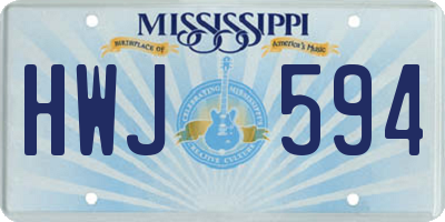 MS license plate HWJ594