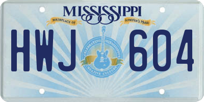 MS license plate HWJ604
