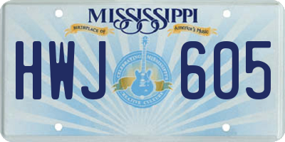 MS license plate HWJ605
