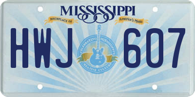 MS license plate HWJ607