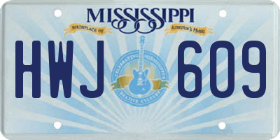 MS license plate HWJ609