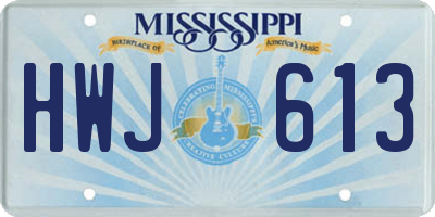 MS license plate HWJ613