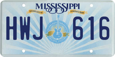 MS license plate HWJ616