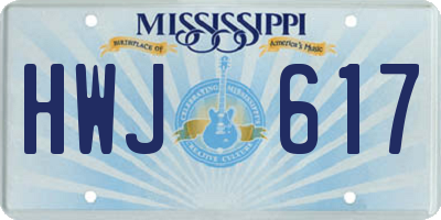 MS license plate HWJ617