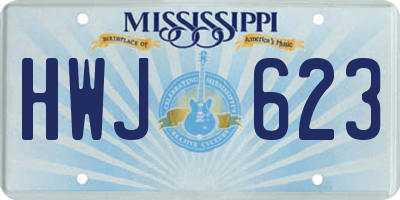 MS license plate HWJ623
