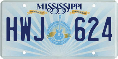 MS license plate HWJ624