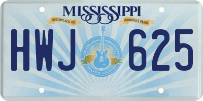 MS license plate HWJ625