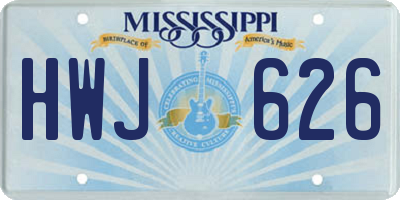 MS license plate HWJ626