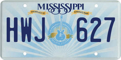 MS license plate HWJ627