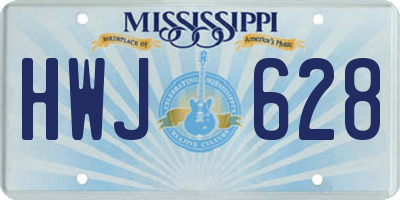 MS license plate HWJ628