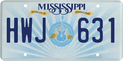 MS license plate HWJ631