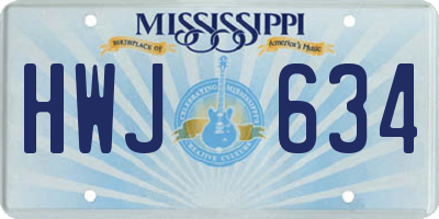 MS license plate HWJ634