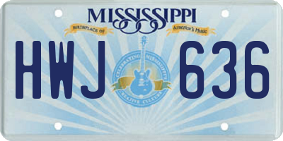 MS license plate HWJ636