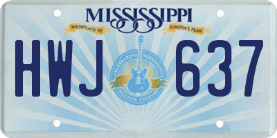 MS license plate HWJ637