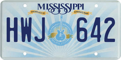 MS license plate HWJ642