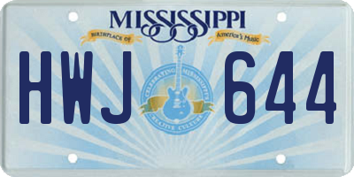 MS license plate HWJ644