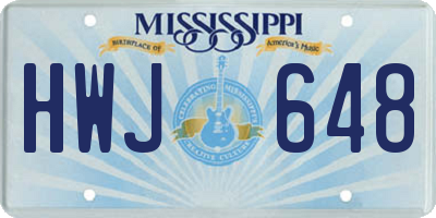 MS license plate HWJ648