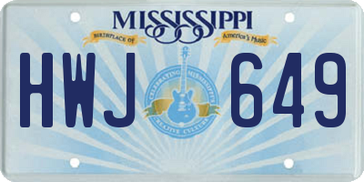 MS license plate HWJ649
