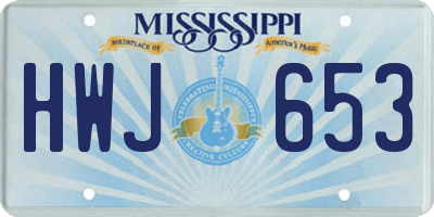 MS license plate HWJ653