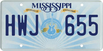 MS license plate HWJ655