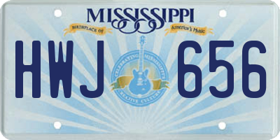 MS license plate HWJ656