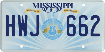 MS license plate HWJ662