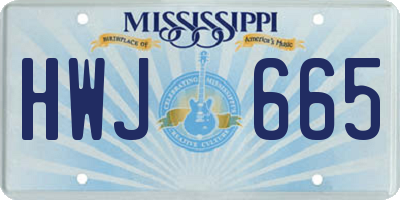 MS license plate HWJ665